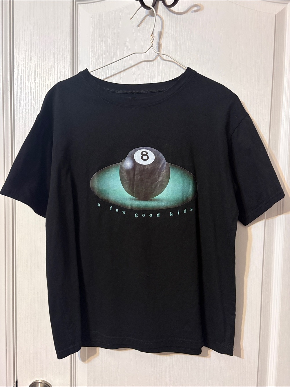 Black Graphic Tee with 8-Ball Print